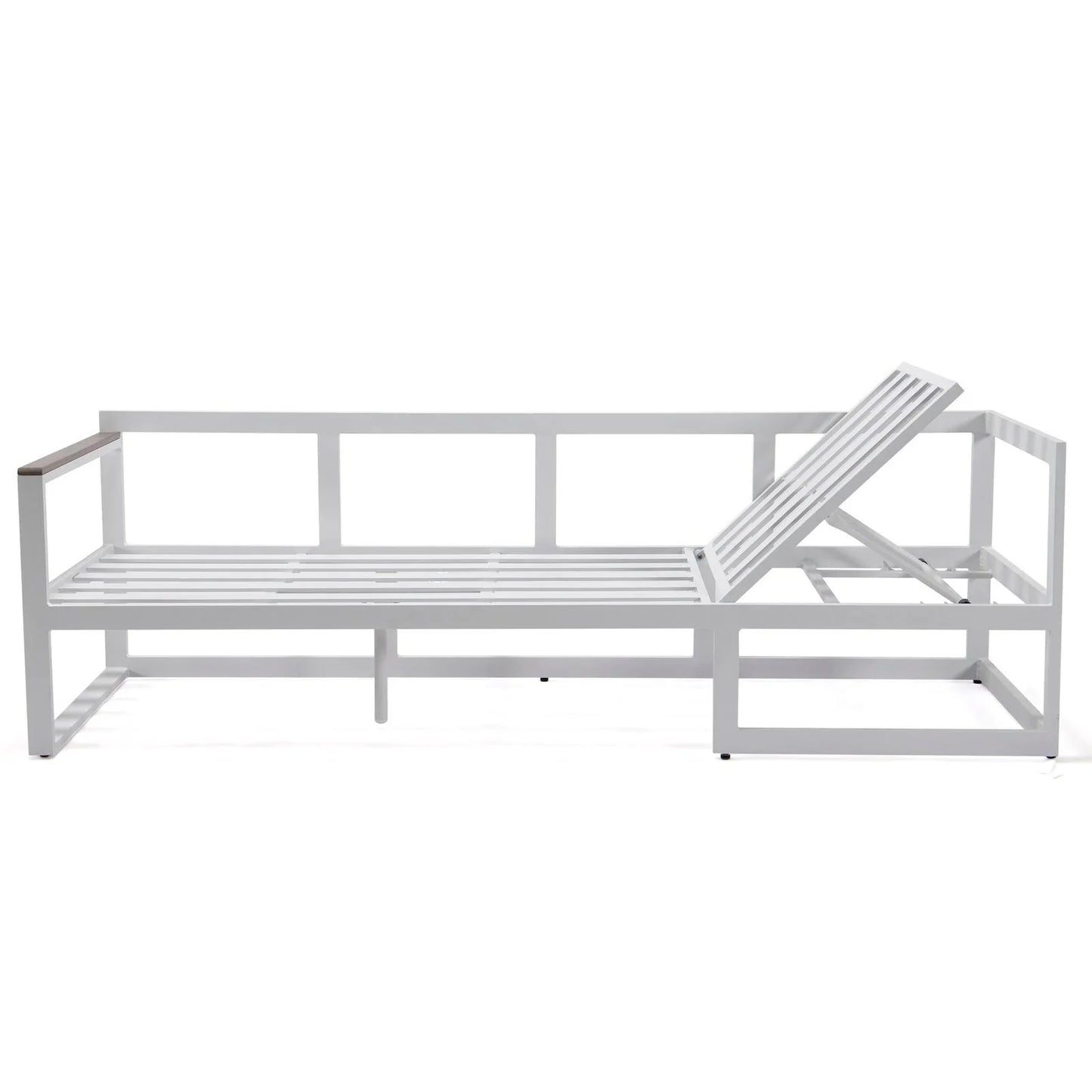 Chelsea White Sectional With Adjustable Headrest & Coffee Table With Cushions - Elax Furniture