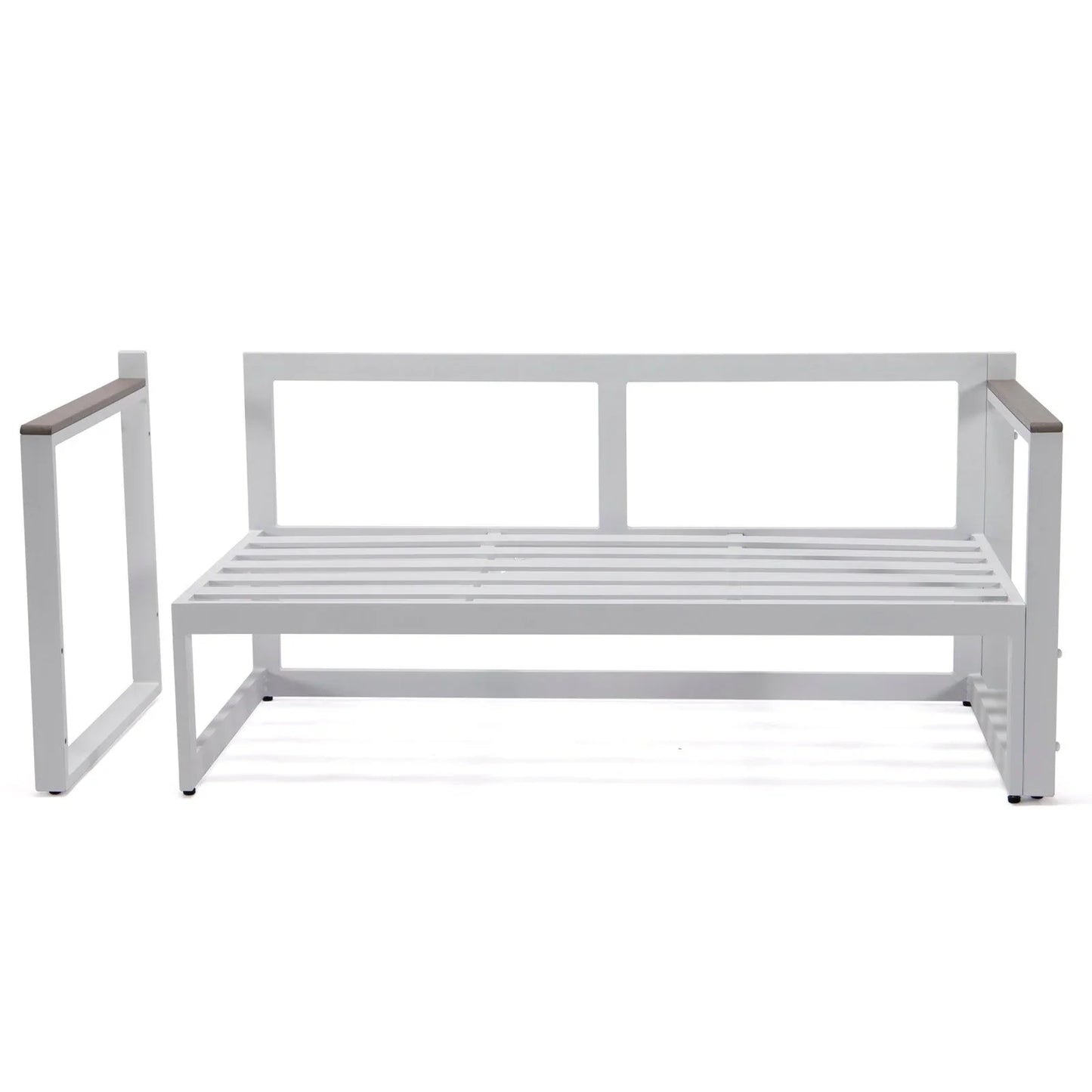 Chelsea White Sectional With Adjustable Headrest & Coffee Table With Two Tone Cushions - Elax Furniture