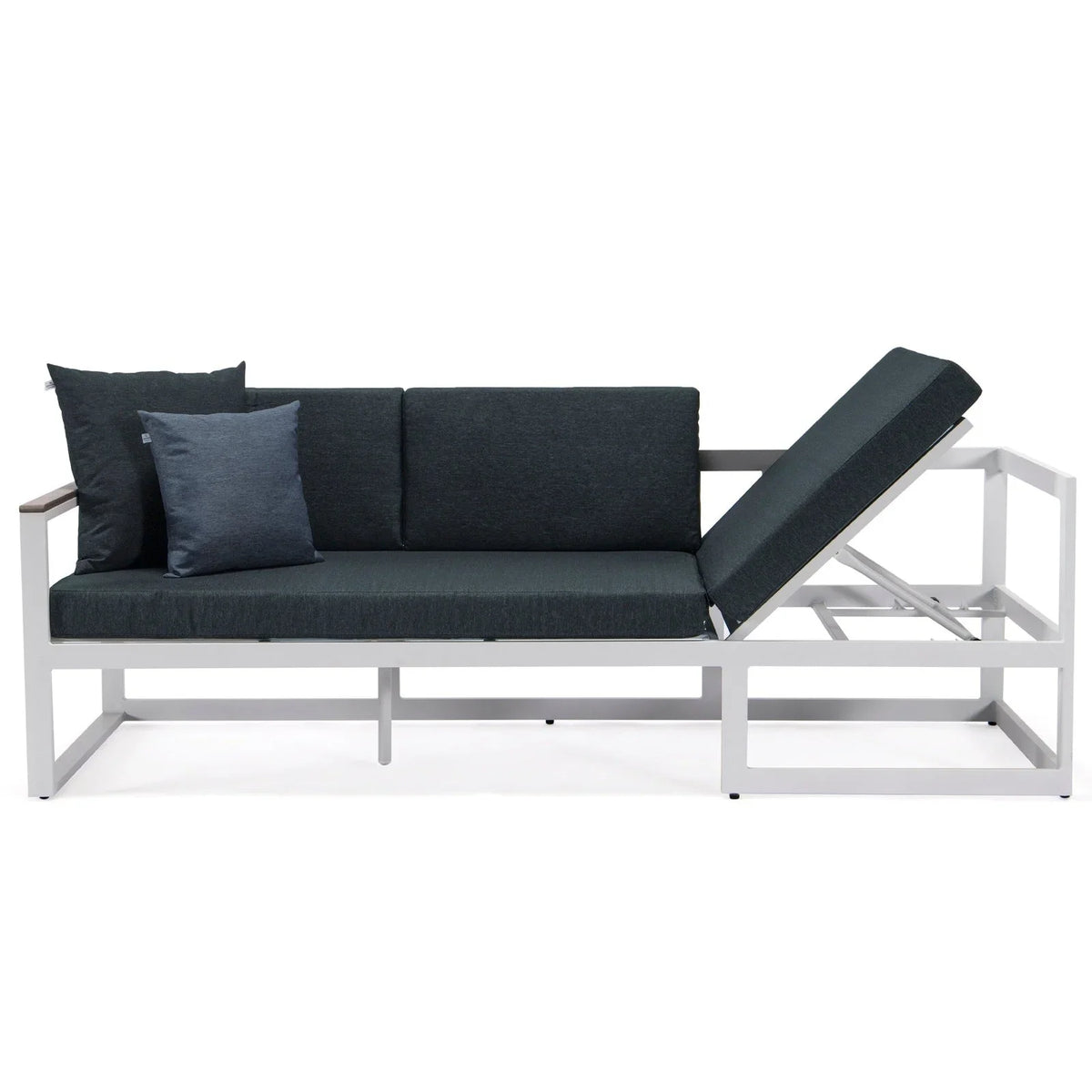 Chelsea White Sectional With Adjustable Headrest & Coffee Table With Two Tone Cushions - Elax Furniture
