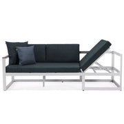 Chelsea White Sectional With Adjustable Headrest & Coffee Table With Two Tone Cushions - Elax Furniture