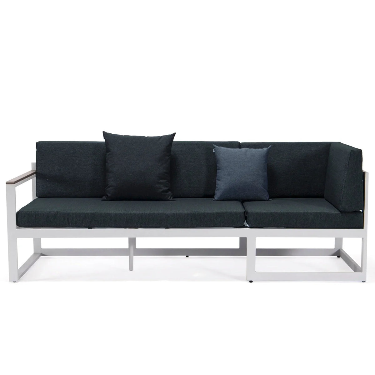 Chelsea White Sectional With Adjustable Headrest & Coffee Table With Two Tone Cushions - Elax Furniture