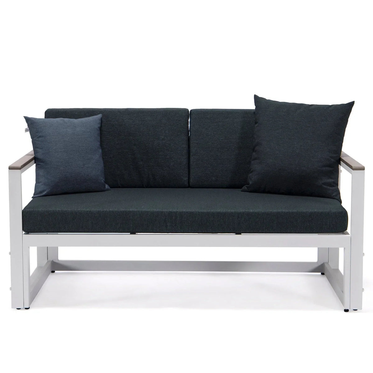 Chelsea White Sectional With Adjustable Headrest & Coffee Table With Two Tone Cushions - Elax Furniture