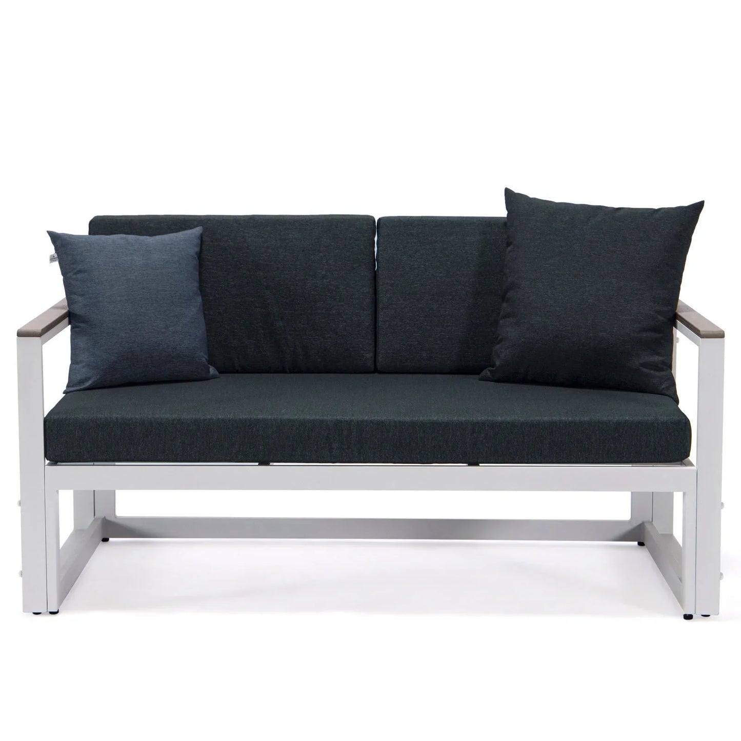 Chelsea White Sectional With Adjustable Headrest & Coffee Table With Two Tone Cushions - Elax Furniture