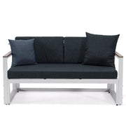 Chelsea White Sectional With Adjustable Headrest & Coffee Table With Two Tone Cushions - Elax Furniture