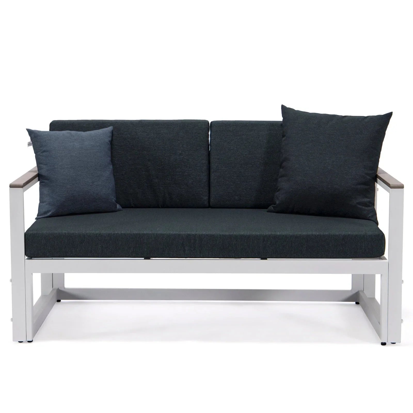 Chelsea White Sectional With Adjustable Headrest & Coffee Table With Two Tone Cushions - Elax Furniture