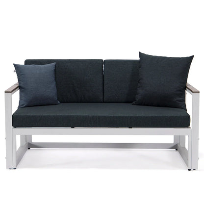 Chelsea White Sectional With Adjustable Headrest & Coffee Table With Two Tone Cushions - Elax Furniture