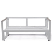 Chelsea White Sectional With Adjustable Headrest & Coffee Table With Cushions - Elax Furniture