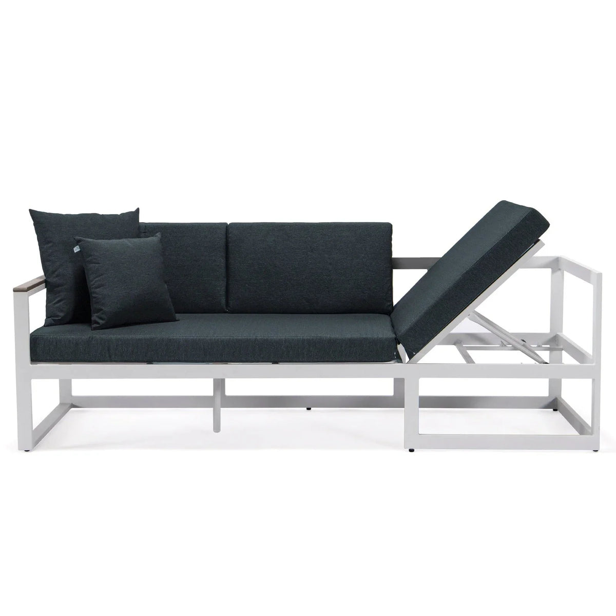 Chelsea White Sectional With Adjustable Headrest & Coffee Table With Cushions - Elax Furniture