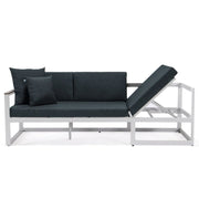Chelsea White Sectional With Adjustable Headrest & Coffee Table With Cushions - Elax Furniture