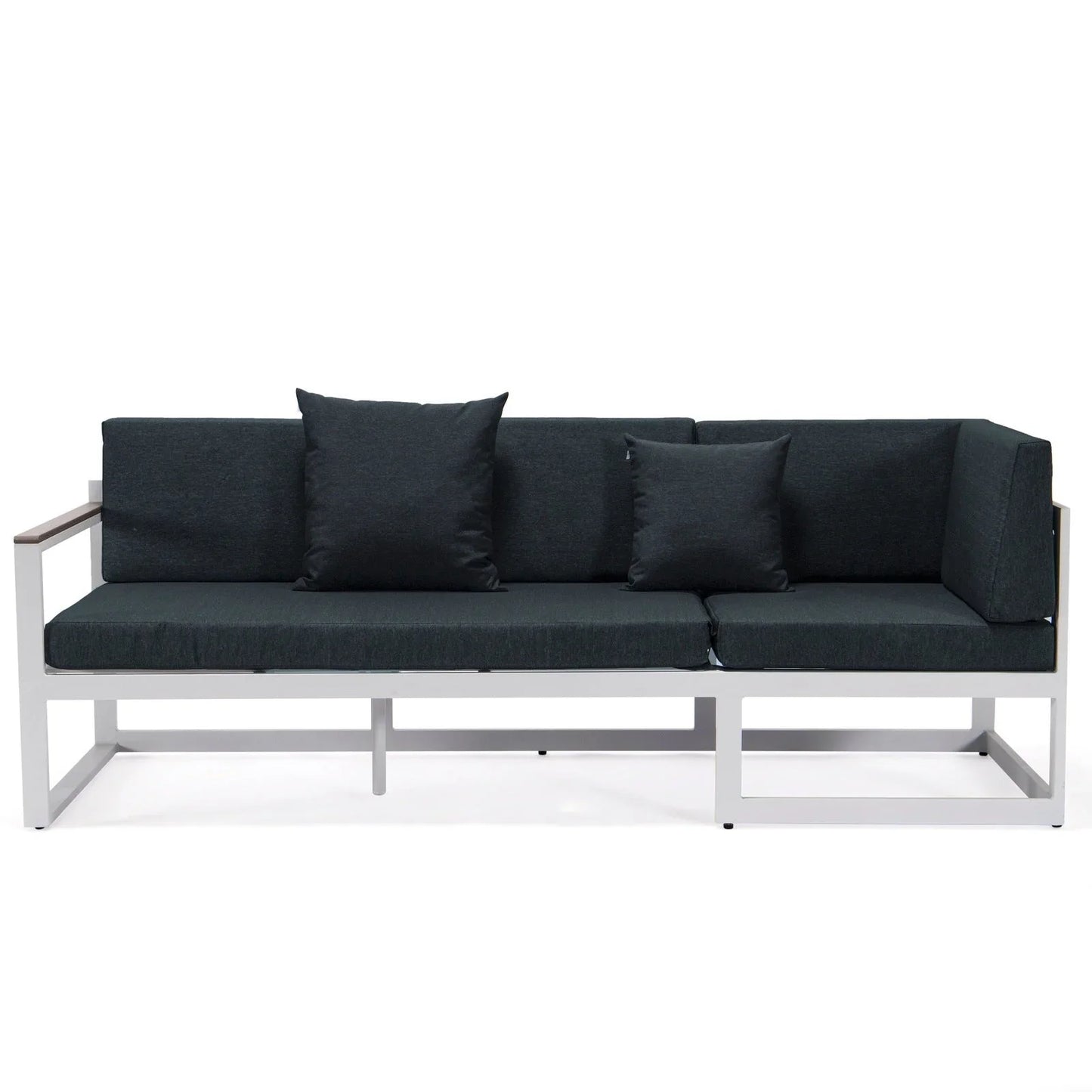 Chelsea White Sectional With Adjustable Headrest & Coffee Table With Cushions - Elax Furniture
