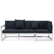 Chelsea White Sectional With Adjustable Headrest & Coffee Table With Cushions - Elax Furniture