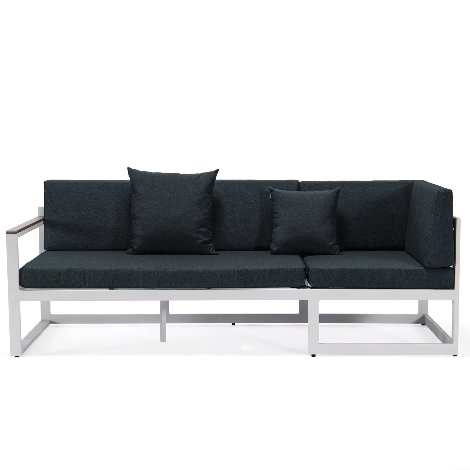 Chelsea White Sectional With Adjustable Headrest & Coffee Table With Cushions - Elax Furniture