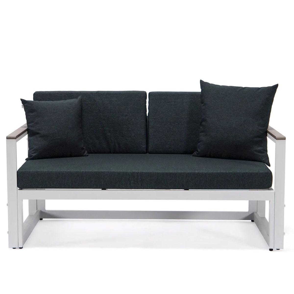 Chelsea White Sectional With Adjustable Headrest & Coffee Table With Cushions - Elax Furniture
