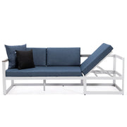Chelsea White Sectional With Adjustable Headrest & Coffee Table With Two Tone Cushions - Elax Furniture