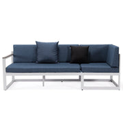 Chelsea White Sectional With Adjustable Headrest & Coffee Table With Two Tone Cushions - Elax Furniture