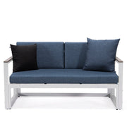 Chelsea White Sectional With Adjustable Headrest & Coffee Table With Two Tone Cushions - Elax Furniture