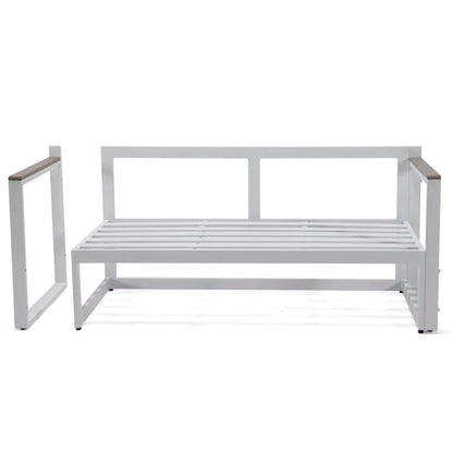 Chelsea White Sectional With Adjustable Headrest & Coffee Table With Cushions - Elax Furniture