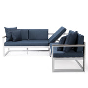 Chelsea White Sectional With Adjustable Headrest & Coffee Table With Cushions - Elax Furniture