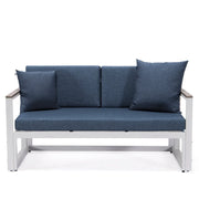 Chelsea White Sectional With Adjustable Headrest & Coffee Table With Cushions - Elax Furniture