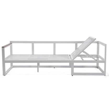 Chelsea White Sectional With Adjustable Headrest & Coffee Table With Two Tone Cushions - Elax Furniture