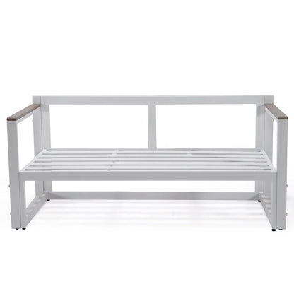 Chelsea White Sectional With Adjustable Headrest & Coffee Table With Two Tone Cushions - Elax Furniture