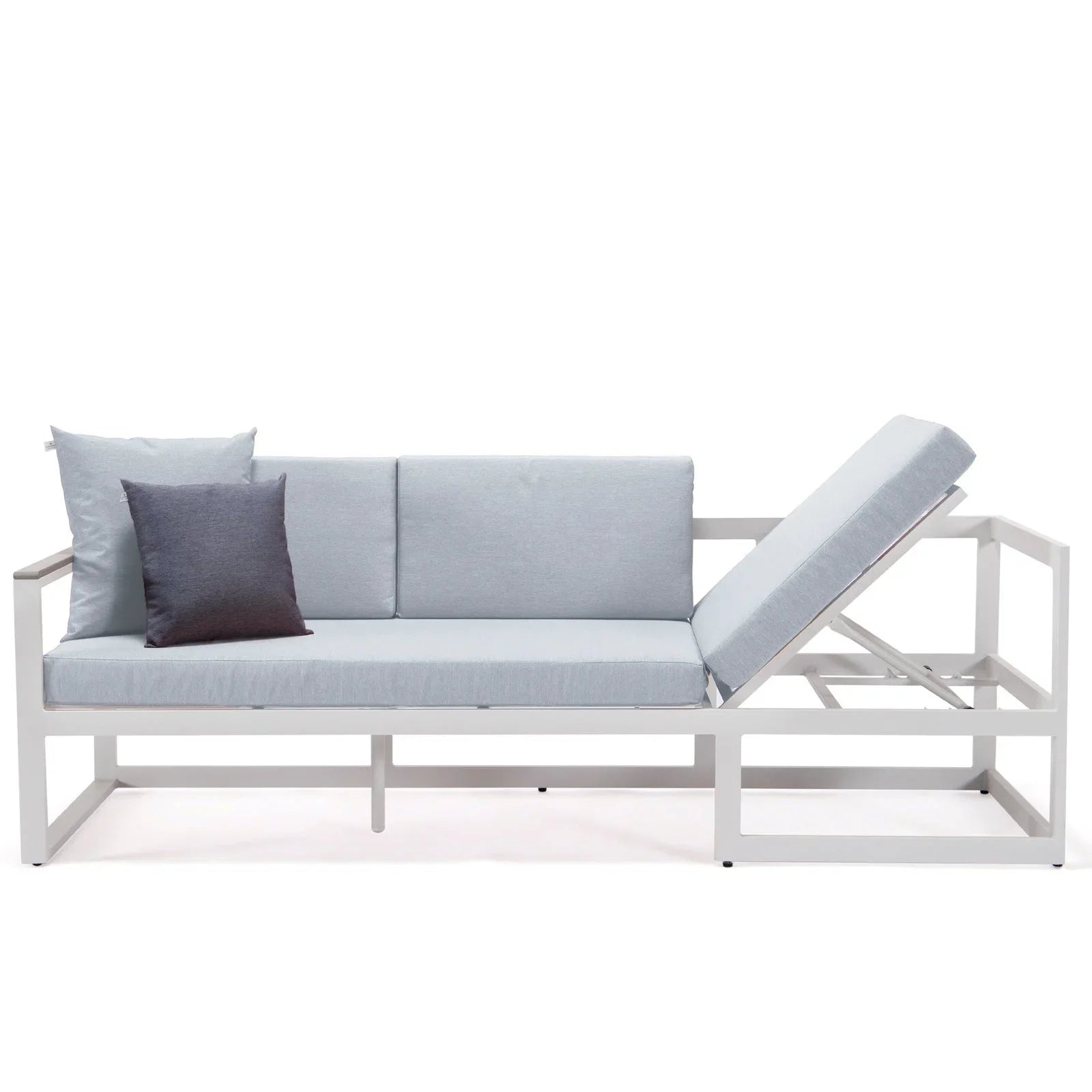 Chelsea White Sectional With Adjustable Headrest & Coffee Table With Two Tone Cushions - Elax Furniture
