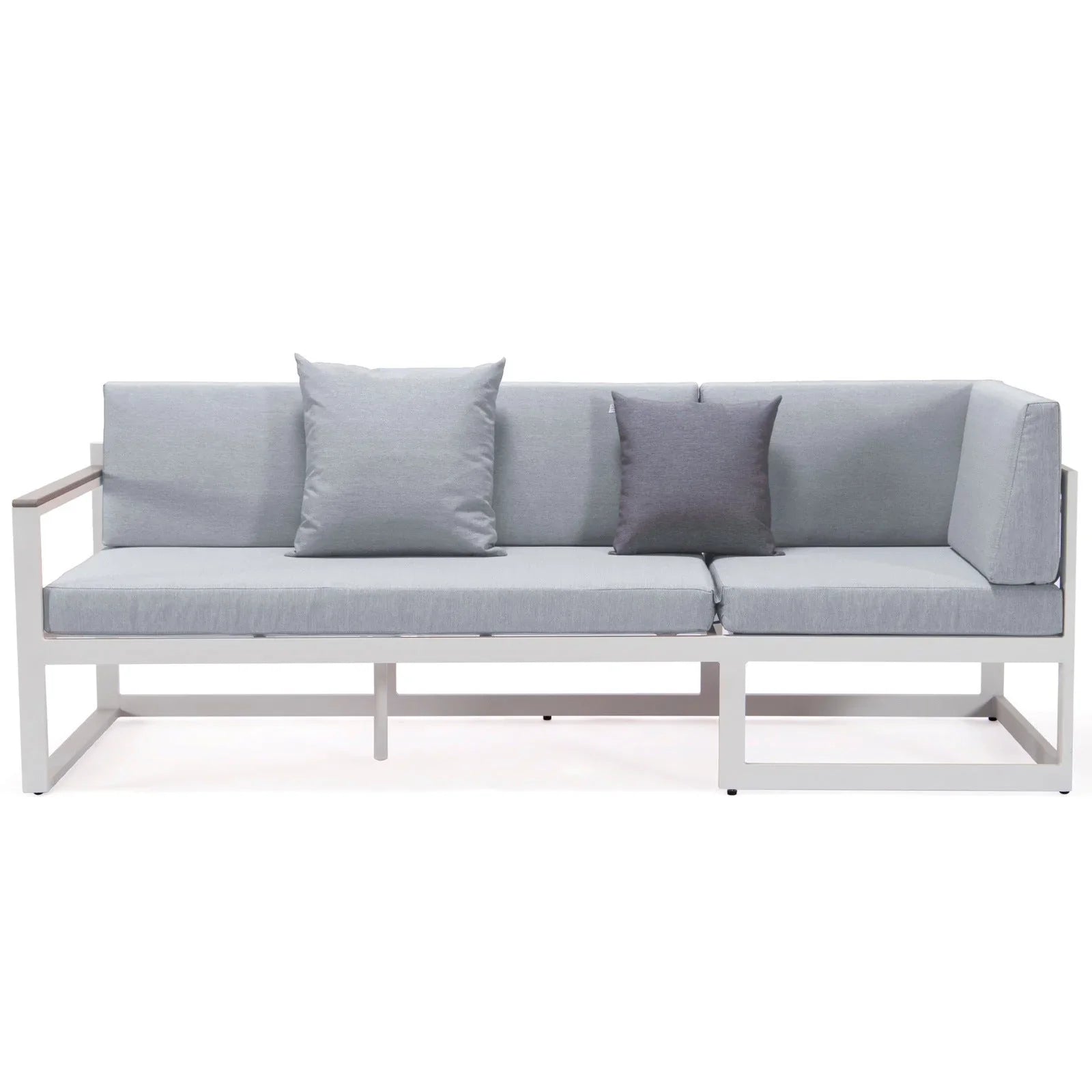 Chelsea White Sectional With Adjustable Headrest & Coffee Table With Two Tone Cushions - Elax Furniture