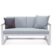 Chelsea White Sectional With Adjustable Headrest & Coffee Table With Two Tone Cushions - Elax Furniture