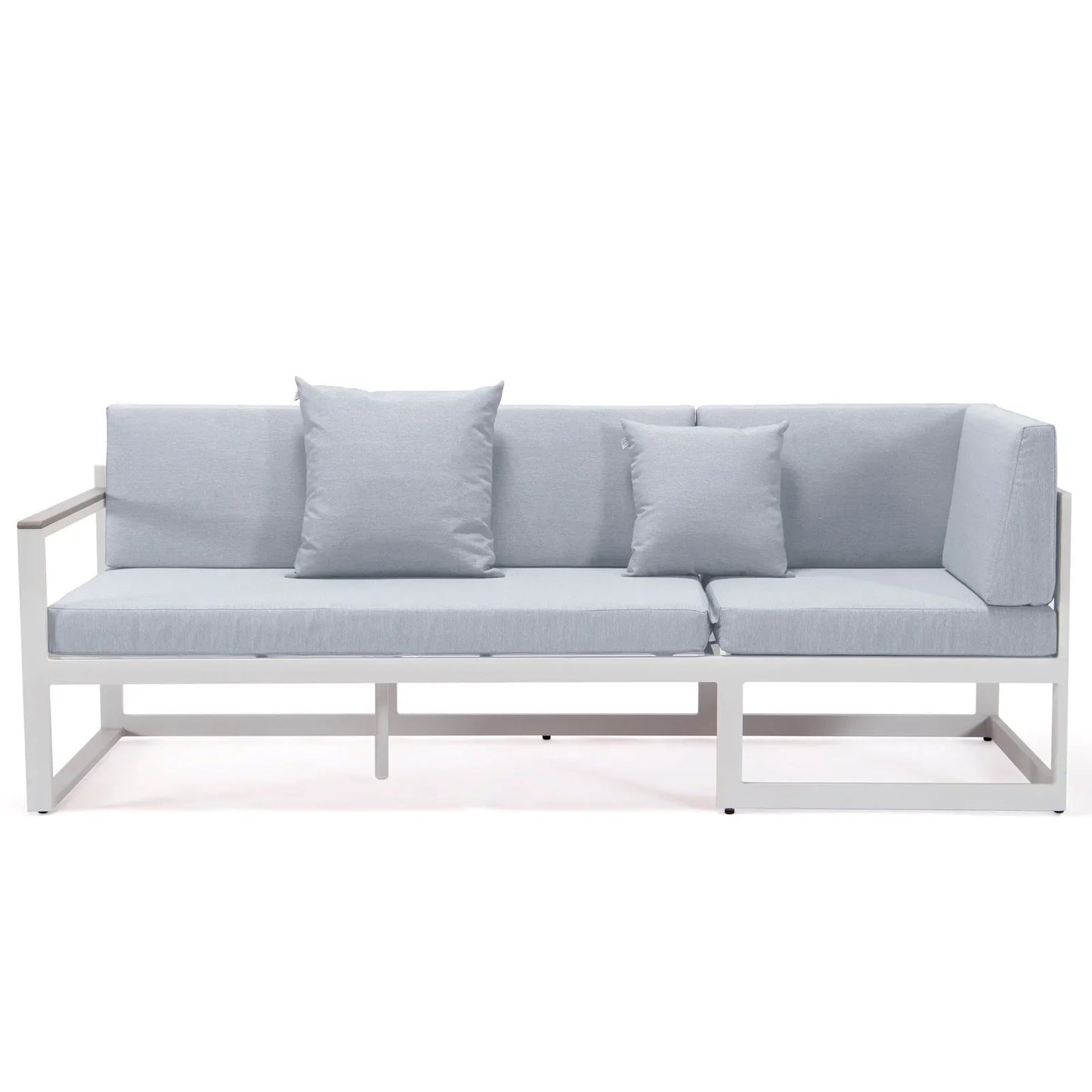 Chelsea White Sectional With Adjustable Headrest & Coffee Table With Cushions - Elax Furniture