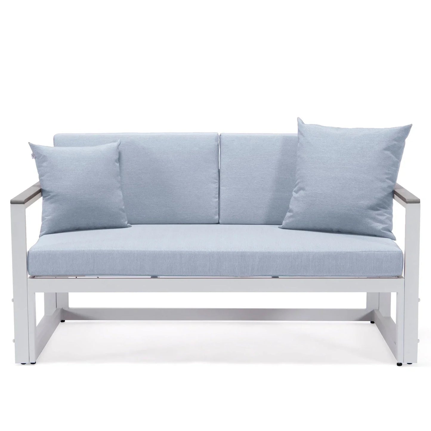 Chelsea White Sectional With Adjustable Headrest & Coffee Table With Cushions - Elax Furniture