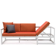Chelsea White Sectional With Adjustable Headrest & Coffee Table With Two Tone Cushions - Elax Furniture