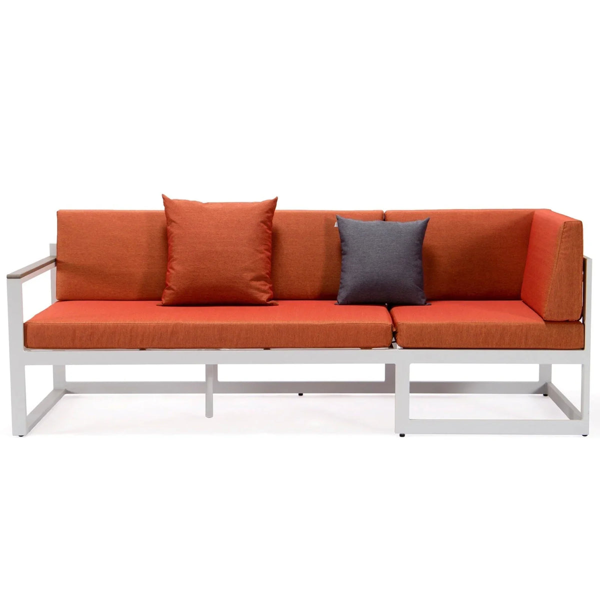 Chelsea White Sectional With Adjustable Headrest & Coffee Table With Two Tone Cushions - Elax Furniture