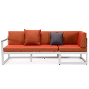 Chelsea White Sectional With Adjustable Headrest & Coffee Table With Two Tone Cushions - Elax Furniture