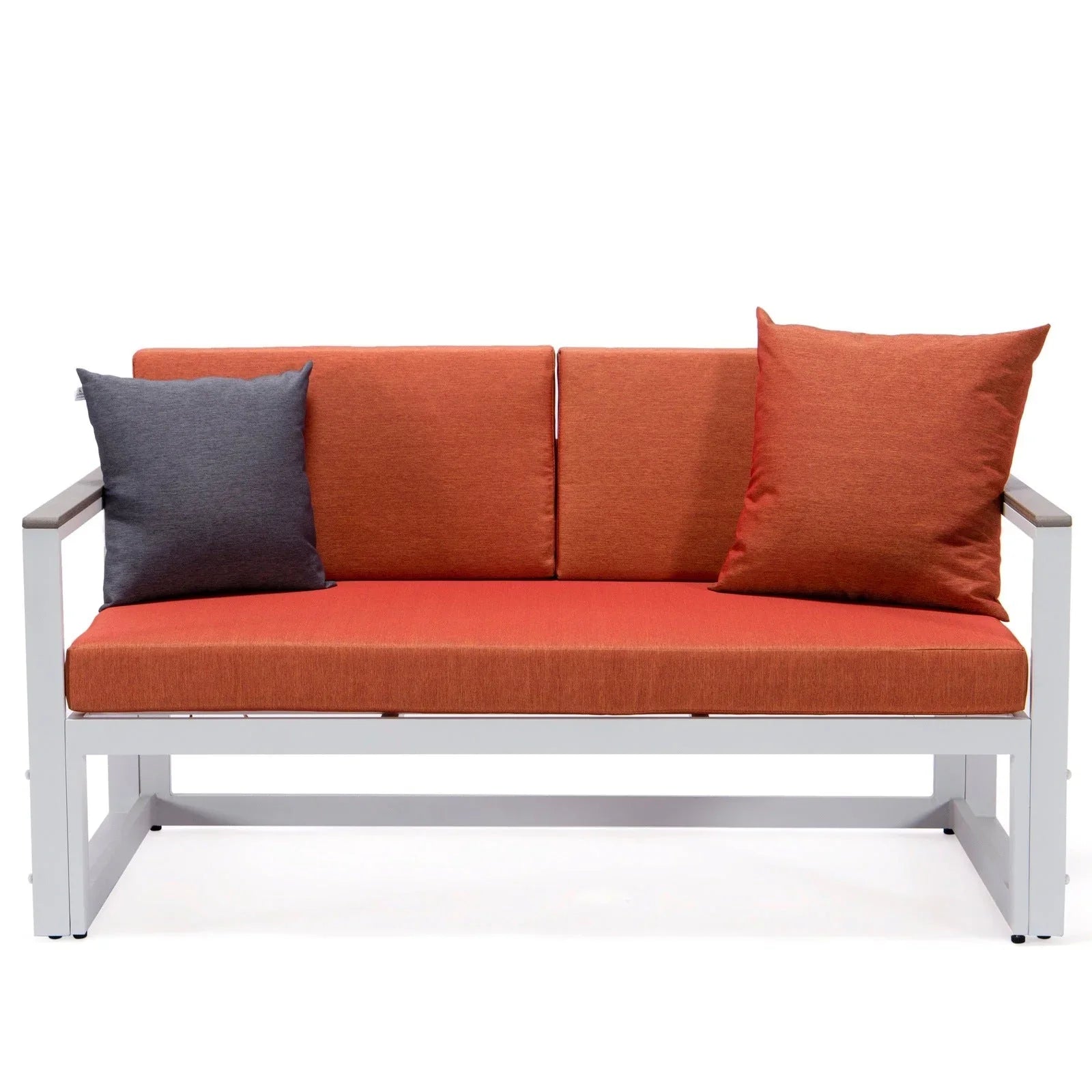 Chelsea White Sectional With Adjustable Headrest & Coffee Table With Two Tone Cushions - Elax Furniture