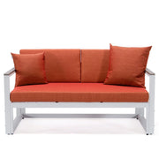 Chelsea White Sectional With Adjustable Headrest & Coffee Table With Cushions - Elax Furniture