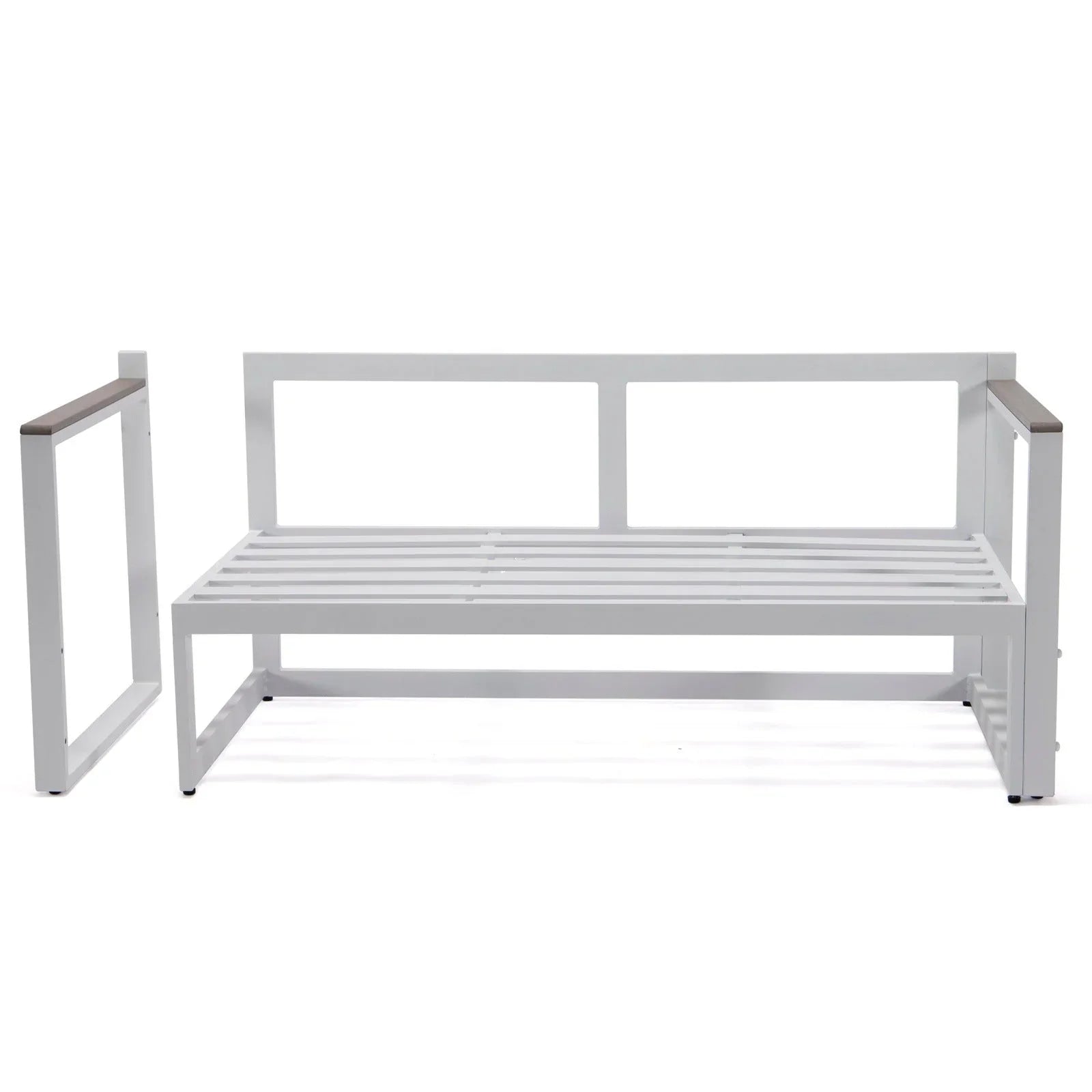 Chelsea White Sectional With Adjustable Headrest & Coffee Table With Two Tone Cushions - Elax Furniture