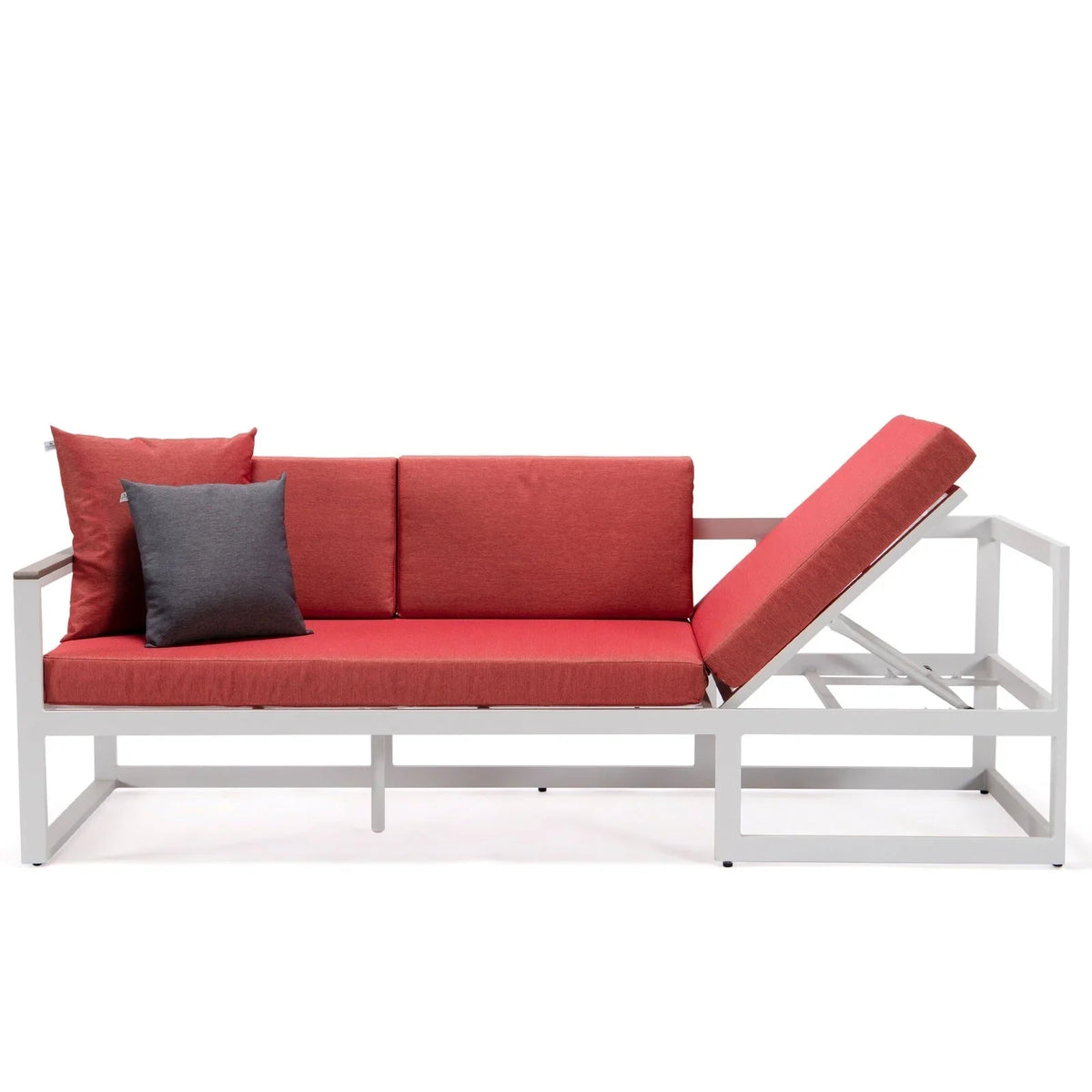 Chelsea White Sectional With Adjustable Headrest & Coffee Table With Two Tone Cushions - Elax Furniture