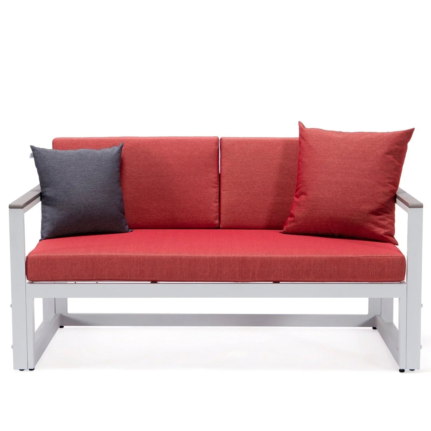 Chelsea White Sectional With Adjustable Headrest & Coffee Table With Two Tone Cushions - Elax Furniture