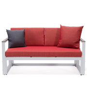 Chelsea White Sectional With Adjustable Headrest & Coffee Table With Two Tone Cushions - Elax Furniture