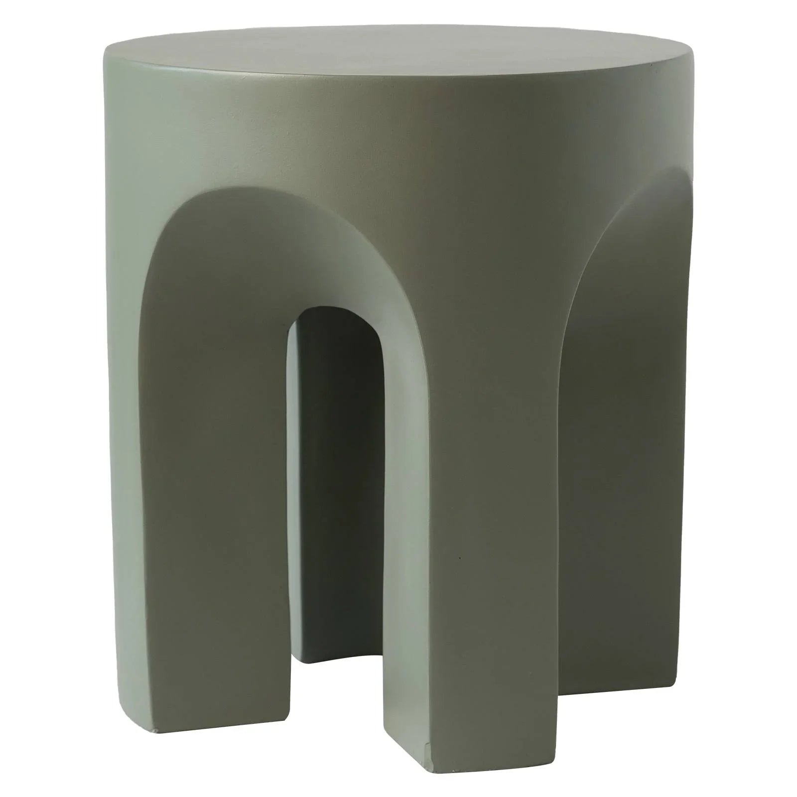 Crus Fiberstone Outdoor Side Table With Arched Base Design - Elax Furniture