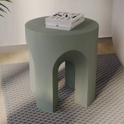 Crus Fiberstone Outdoor Side Table With Arched Base Design - Elax Furniture