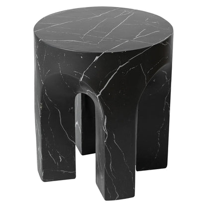 Crus Fiberstone Outdoor Side Table With Arched Base Design - Elax Furniture