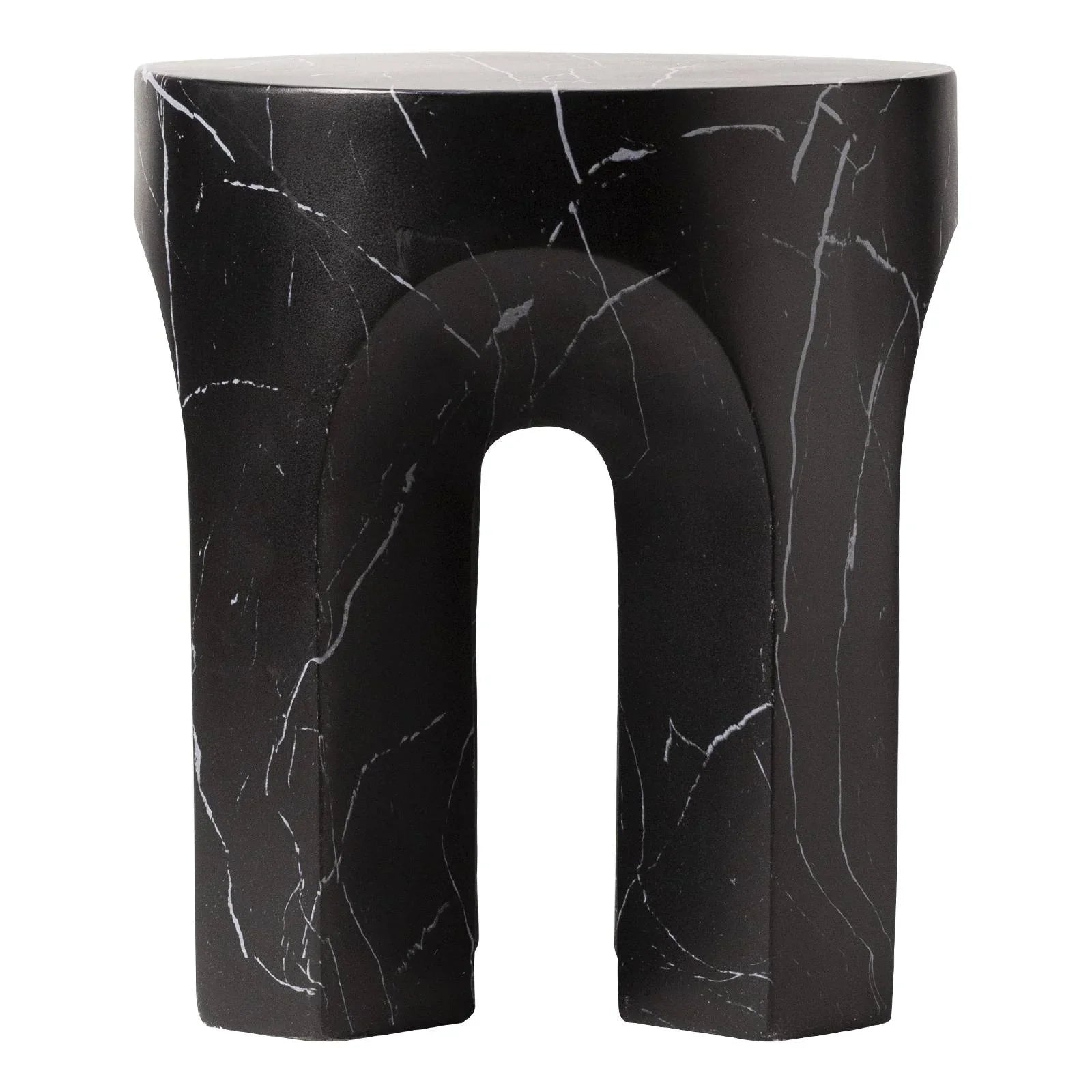 Crus Fiberstone Outdoor Side Table With Arched Base Design - Elax Furniture