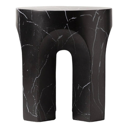 Crus Fiberstone Outdoor Side Table With Arched Base Design - Elax Furniture