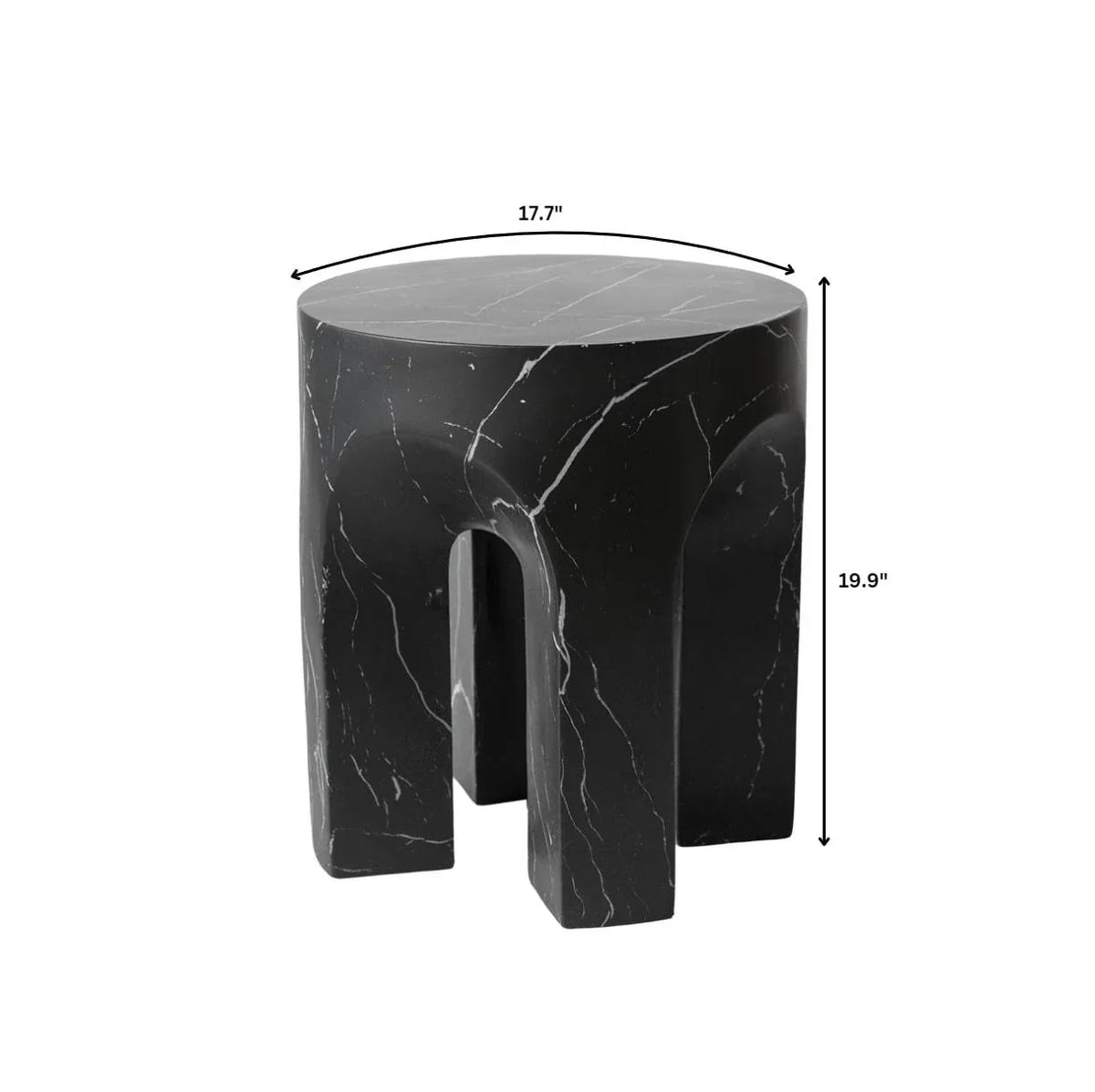 Crus Fiberstone Outdoor Side Table With Arched Base Design - Elax Furniture