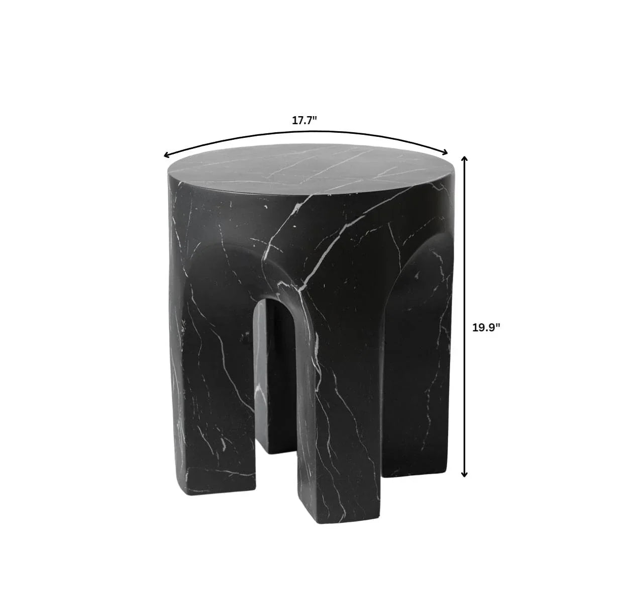 Crus Fiberstone Outdoor Side Table With Arched Base Design - Elax Furniture