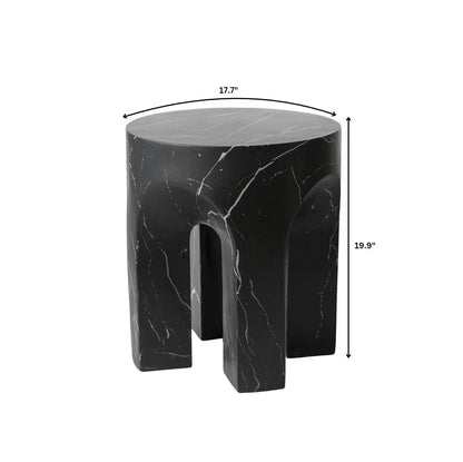 Crus Fiberstone Outdoor Side Table With Arched Base Design - Elax Furniture