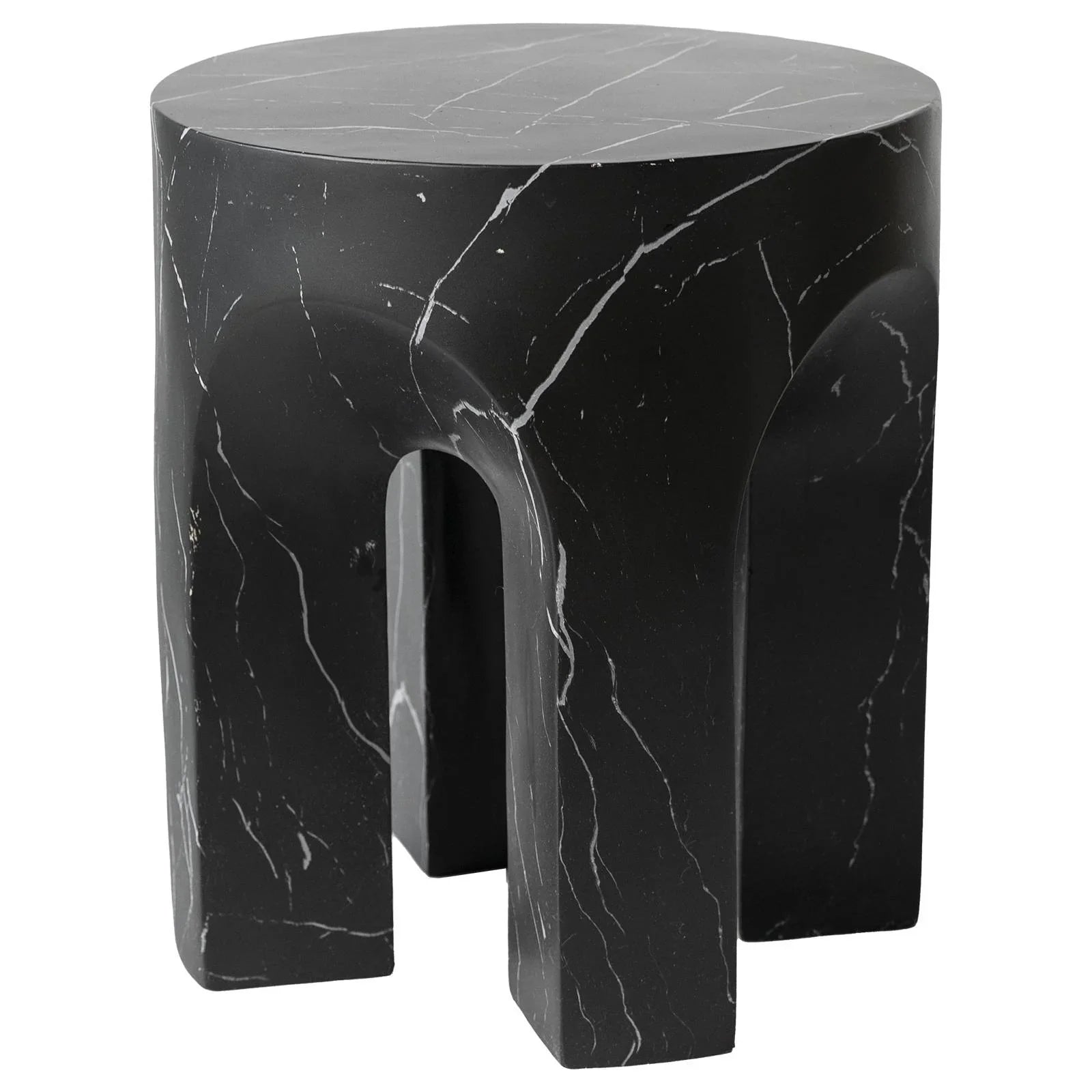 Crus Fiberstone Outdoor Side Table With Arched Base Design - Elax Furniture