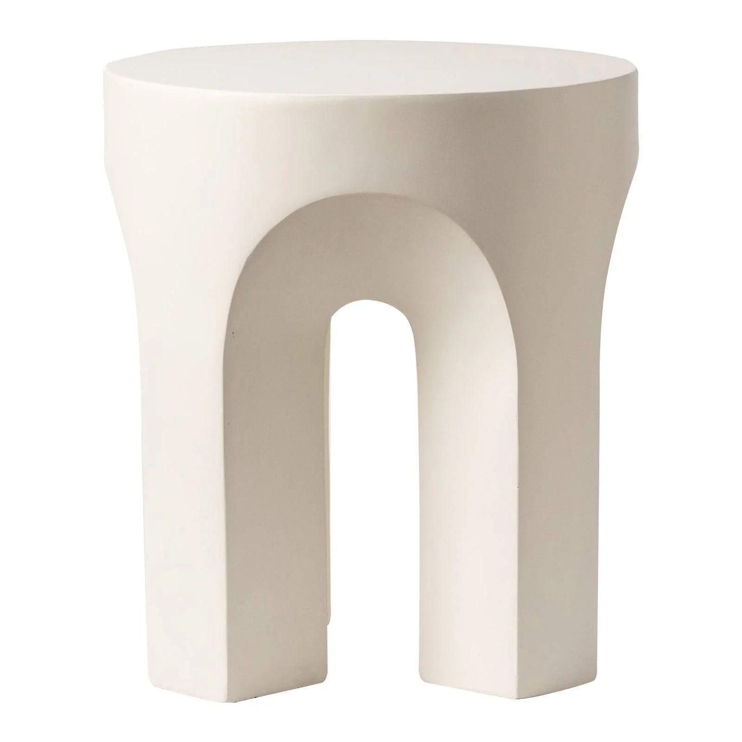Crus Fiberstone Outdoor Side Table With Arched Base Design - Elax Furniture