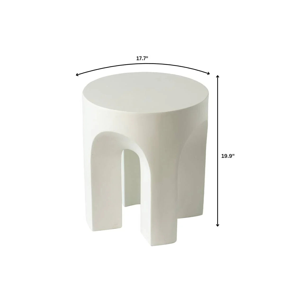 Crus Fiberstone Outdoor Side Table With Arched Base Design - Elax Furniture
